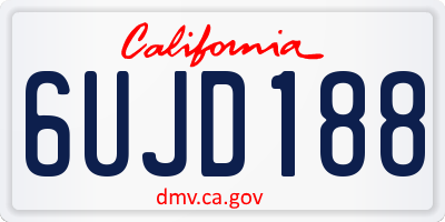 CA license plate 6UJD188
