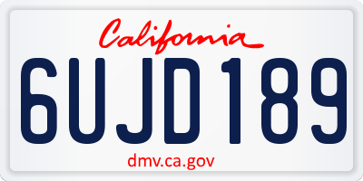 CA license plate 6UJD189