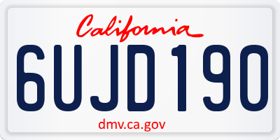 CA license plate 6UJD190