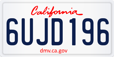 CA license plate 6UJD196