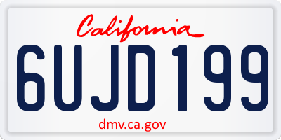 CA license plate 6UJD199