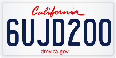 CA license plate 6UJD200
