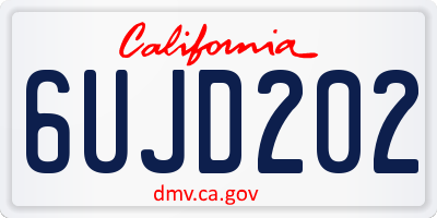 CA license plate 6UJD202