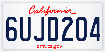 CA license plate 6UJD204