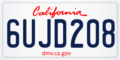 CA license plate 6UJD208