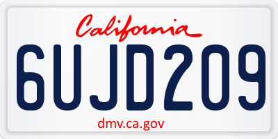 CA license plate 6UJD209