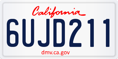 CA license plate 6UJD211