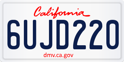 CA license plate 6UJD220