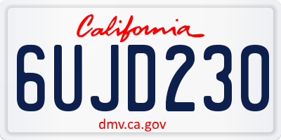 CA license plate 6UJD230