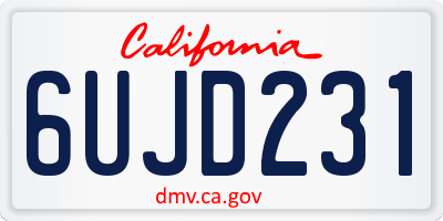 CA license plate 6UJD231