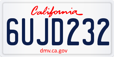 CA license plate 6UJD232