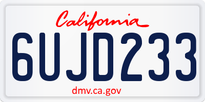 CA license plate 6UJD233