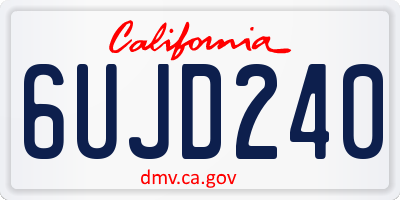 CA license plate 6UJD240