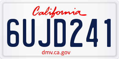 CA license plate 6UJD241