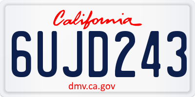 CA license plate 6UJD243