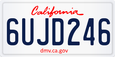 CA license plate 6UJD246
