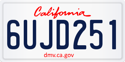 CA license plate 6UJD251