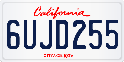 CA license plate 6UJD255