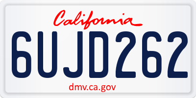 CA license plate 6UJD262