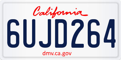 CA license plate 6UJD264