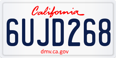 CA license plate 6UJD268
