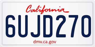 CA license plate 6UJD270