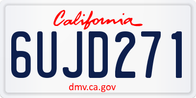 CA license plate 6UJD271