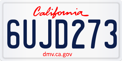 CA license plate 6UJD273