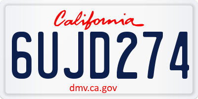 CA license plate 6UJD274