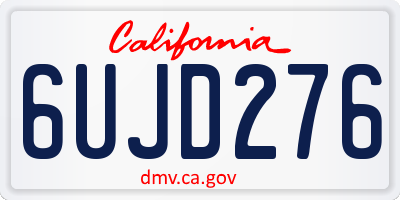 CA license plate 6UJD276