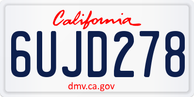 CA license plate 6UJD278