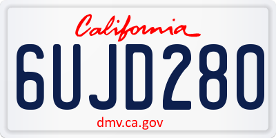 CA license plate 6UJD280