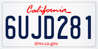 CA license plate 6UJD281