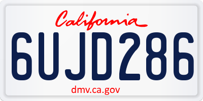 CA license plate 6UJD286