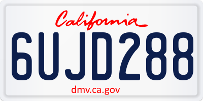 CA license plate 6UJD288