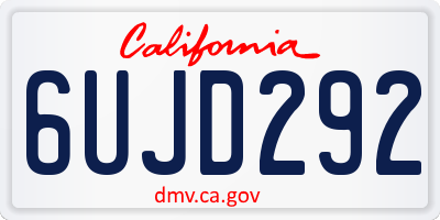 CA license plate 6UJD292