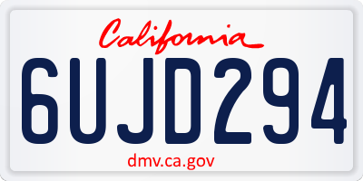 CA license plate 6UJD294