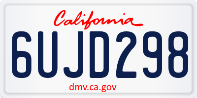 CA license plate 6UJD298