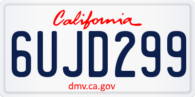 CA license plate 6UJD299