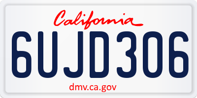 CA license plate 6UJD306