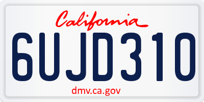 CA license plate 6UJD310