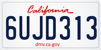 CA license plate 6UJD313