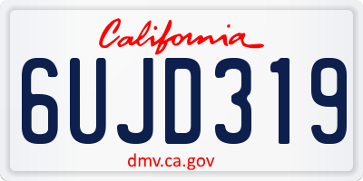 CA license plate 6UJD319