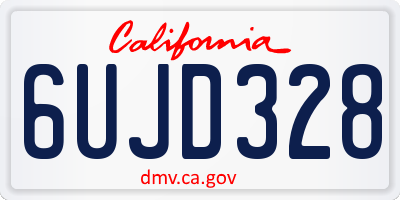 CA license plate 6UJD328