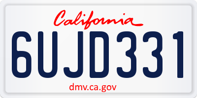 CA license plate 6UJD331