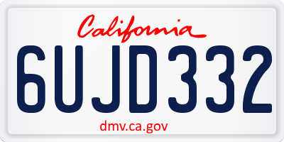 CA license plate 6UJD332