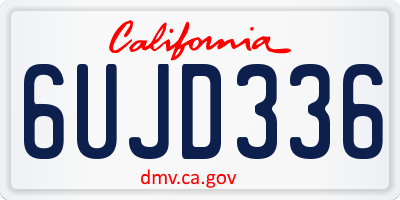 CA license plate 6UJD336
