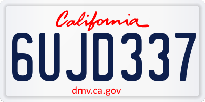 CA license plate 6UJD337