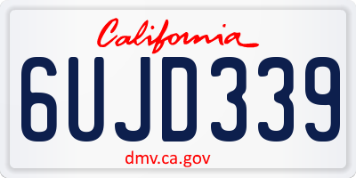 CA license plate 6UJD339
