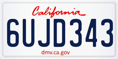 CA license plate 6UJD343